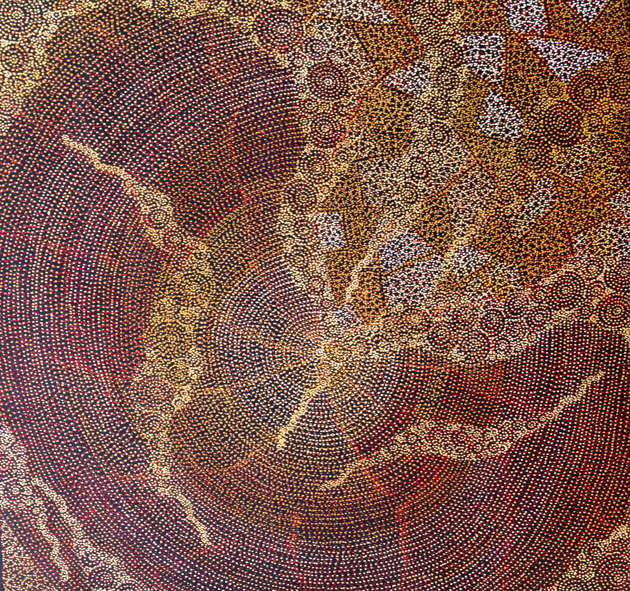 Title: Ancestors - Dry Season, size 900 x 900 mm.